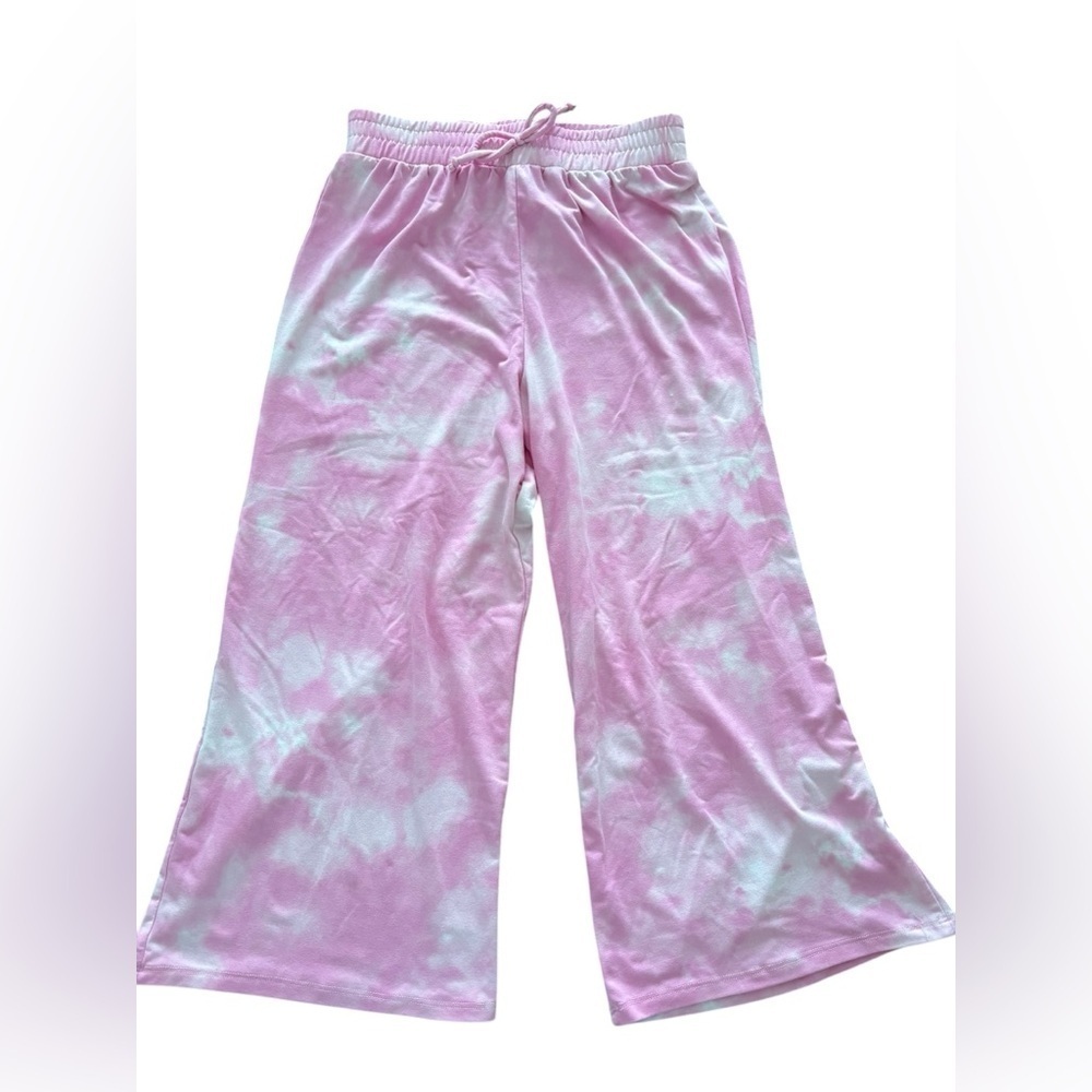 Self Esteem Kids Pajama Bottoms in Pink and White Tie-Dye